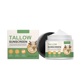 Tallow Sunscreen Organic Sunscreen Face Moisturiser, Tallow Natural Sunscreens,No White Cast, Non Greasy Formula for Face & Body Dry Sensitive Skin