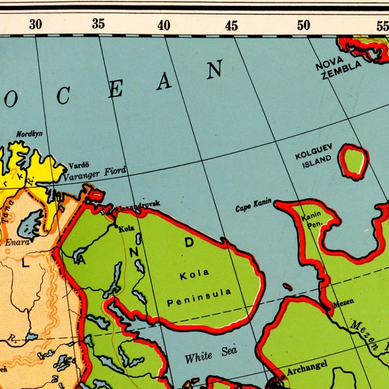 Antiguos Maps Bacon's Standard Wall MAP of EUROPE circa 1921