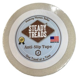 Steady Treads - 60FT Roll, Non-Slip Adhesive Grit Tape - Improve Safety and Slip Prevention on Stairs, Ramps, and Other Surfaces (60-feet X 4-inch, Clear)