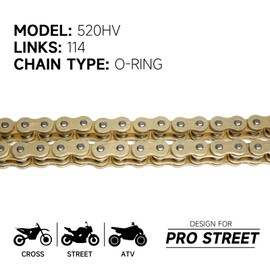 HILAKE 520 Motorcycle Chain 114 Links O-Ring Heavy Duty Drive Chain for Motorcycle ATV UTV Dirt Bike Quad Side by Side