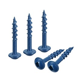 sourcing map #8x1" Pocket Hole Screws, 200pcs Square Drive Self Tapping Wood Screws with Blue Coated for Woodworking