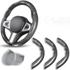 Car Steering Wheel Cover, 3 Piece Bright Carbon Fiber Steering