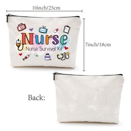 CREATCABIN Nurses Bag, Survival Kit Bag, Nurses, Polycotton, Cosmetic Multi-Purpose Bag, Make-Up, Pens, with Zip, Travel Bag Canvas for Students, Practitioners, 18 x 25 cm, Nurse
