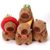 Riuhot Capybara Stuffed Animals with Hamburger Backpack Soft Capybara Plush