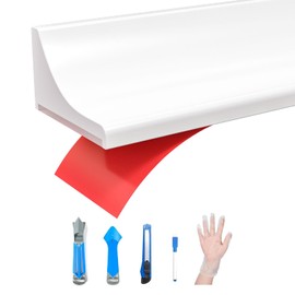 3ft/5ft/6ft/8ft10ft Collapsible Shower Threshold Water Dam Water Barrier for Shower and Water Stopper Keeps Water Inside Water Threshold for Wet and Dry Separation (5ft, White)