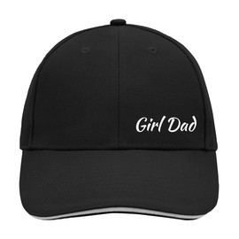 Huuraa Cappy Hat Girl Dad Lettering Unisex Cap Size with Motif for All Parents Gift Idea for Friends and Family, Black/Light Grey
