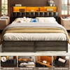 Unikito Upholstered Headboard Queen Size with Hidden Drawer Storage, Queen