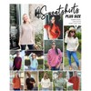 PLMOKEN Plus Size Sweatshirts for Women Casual Long Sleeve Round