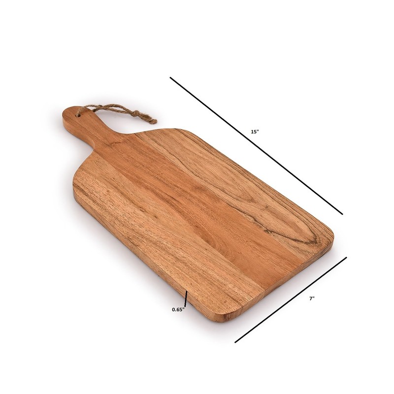 Samhita Acacia Wood Paddle Cutting Boards with handle for Kitchen,