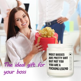 Afterprints Funny Boss Gifts for Women Men, Natural Soy Wax Scented Candle, Birthday, Thank You, Leaving Gifts for Best Boss Lady, Manager, Gift for Bosses Female on Retirement, Bosses Day