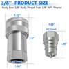 Cplbrb 3/8'' Ag Hydraulic Quick Connect Coupler Set,Heavy-Duty Carbon Steel
