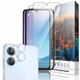 Nutmeg Compatible Galaxy A25 5G Glass Film + Camera Film, Galaxy A25 5G Film with Guide Frame (Japan Asahi Glass Material) Galaxy A25 5G SC-53F SCG33 Tempered Glass, 9H Hardness, Tempered Glass