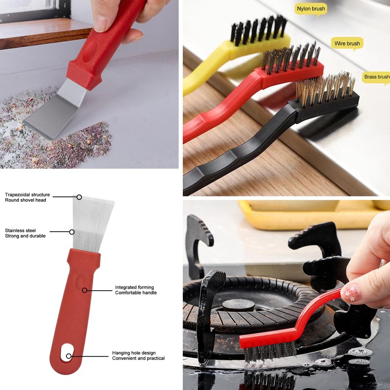 Mengger Joint Brush, 10 Pieces Split Cleaning Brush with Hard