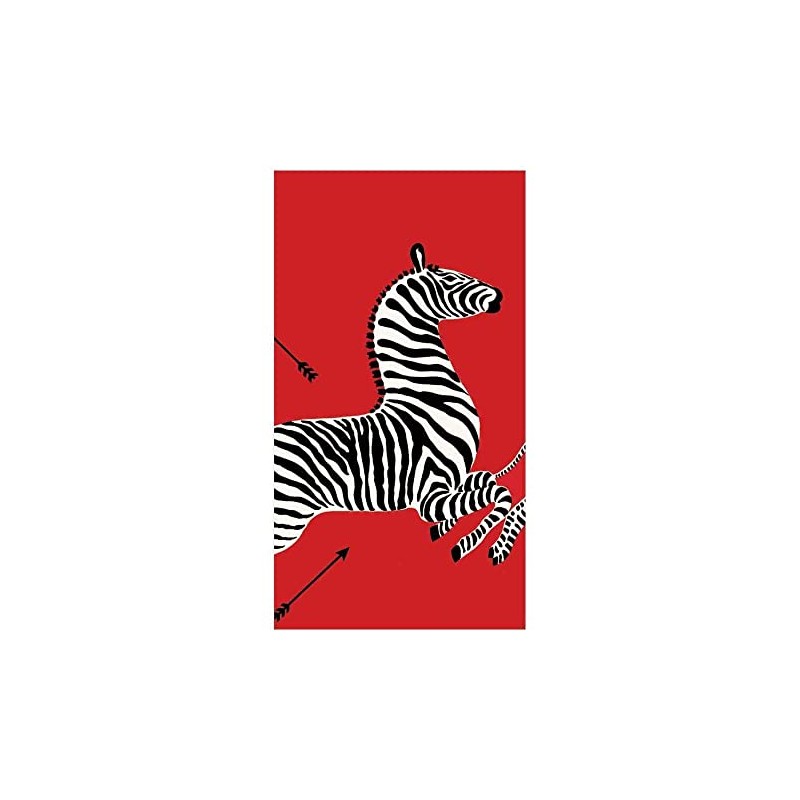 Entertaining with Caspari Guest Towels, Zebras Red, Pack of 15