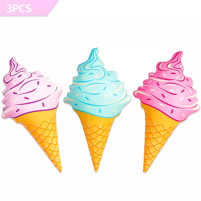 Novelty Place Giant Inflatable Ice Cream Cone Set for Kids