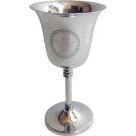 Kheops International Chalice Stainless Steel with Engraved Pentacle, Medium, 6-inch Height