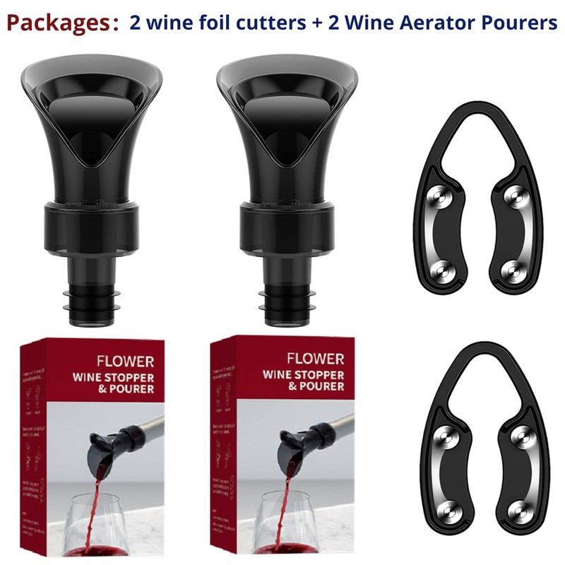 Wine Pourer - 2 paquetes de boquilla de aireador de