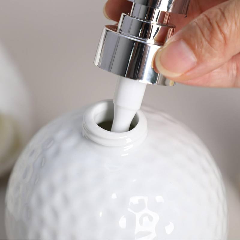 Mozacona Soap Dispenser Golf Ball Lotion Bottle Ceramic Liquid Dispenser