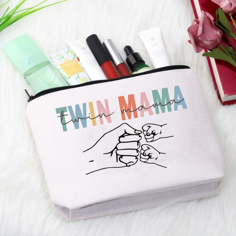 Twin Mama Gift Mom of Twins Gift Makeup Bag Mommy