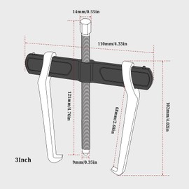 BILITOOLS 3" 2-Jaw Gear Puller, Internal External for Removal of Pulleys Flywheels Bearings & Gears