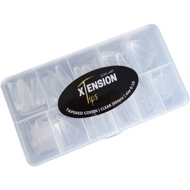 Sofi Art Xtension Nail Tips - Tapered Coffin - Clear - 504 pcs 11 sizes