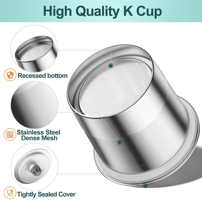 RETHONE K Cup Reusable Coffee Pods, Stainless Steel Reusable K