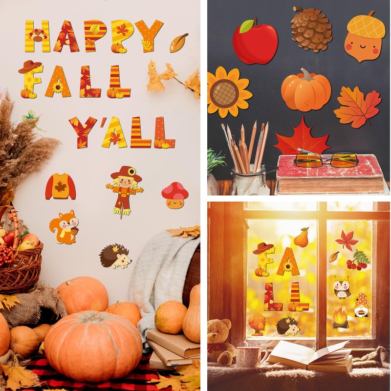 Estune 72 Pcs Happy Fall Cutouts Fall Classroom Bulletin Board