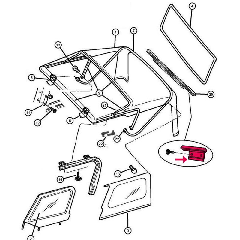 PIT66 Soft Top Rear Window Retaining Clips, Compatible with 2007-2017