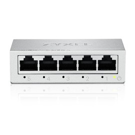 Zyxel 5-Port Gigabit Unmanaged Ethernet Switch, Ethernet Splitter, Table or Wall Mount [GS-105B v5]