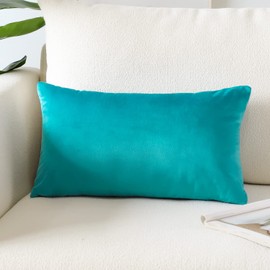 Artscope Luxury Velvet Pillow Covers Super Soft Decorative Square Throw Pillow Covers Case Cushion Covers for Sofa Couch Bedroom Car Decor 12x20 Inch Turquoise