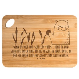 Mr. & Mrs. Panda Bamboo Chopping Board Otter Stone Gift, Wooden Board with Engraving, Otter, Wooden Board, Otter Sea Otter, Lake Otter, Kitchen Board