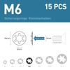 BOUMVID Pack of 15 M6 washers, black circlips, clamping ring,