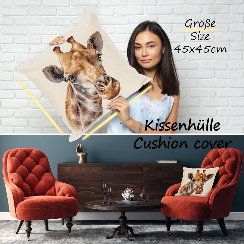 ANRO Cushion Cover Decorative Cushion Sofa Cushion Cover Tapestry Giraffe