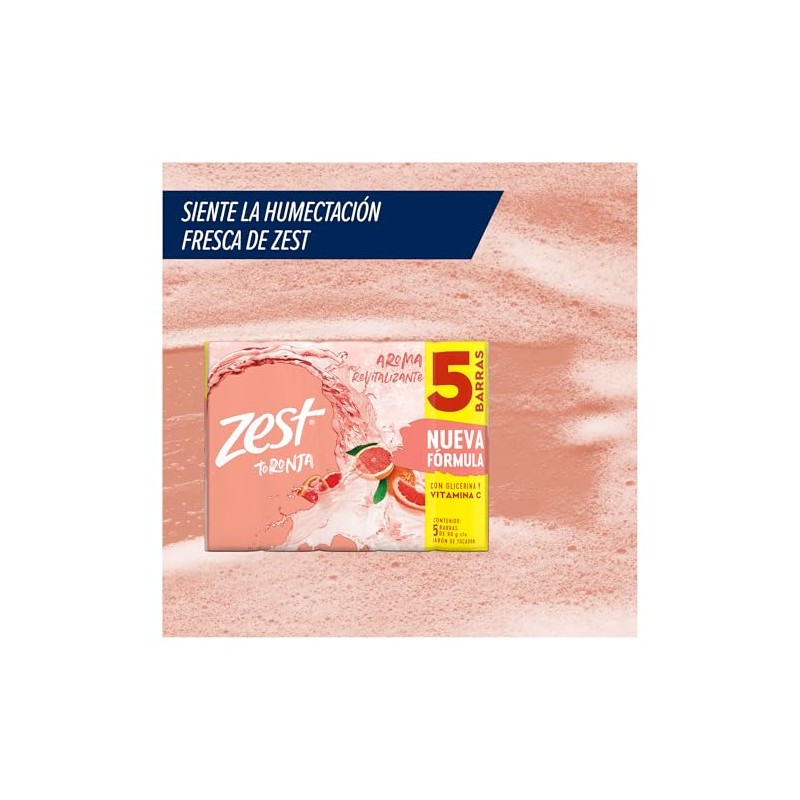 Zest Jabón de Tocador, Toronja/Albahaca, 90 gr, Paquete de 5