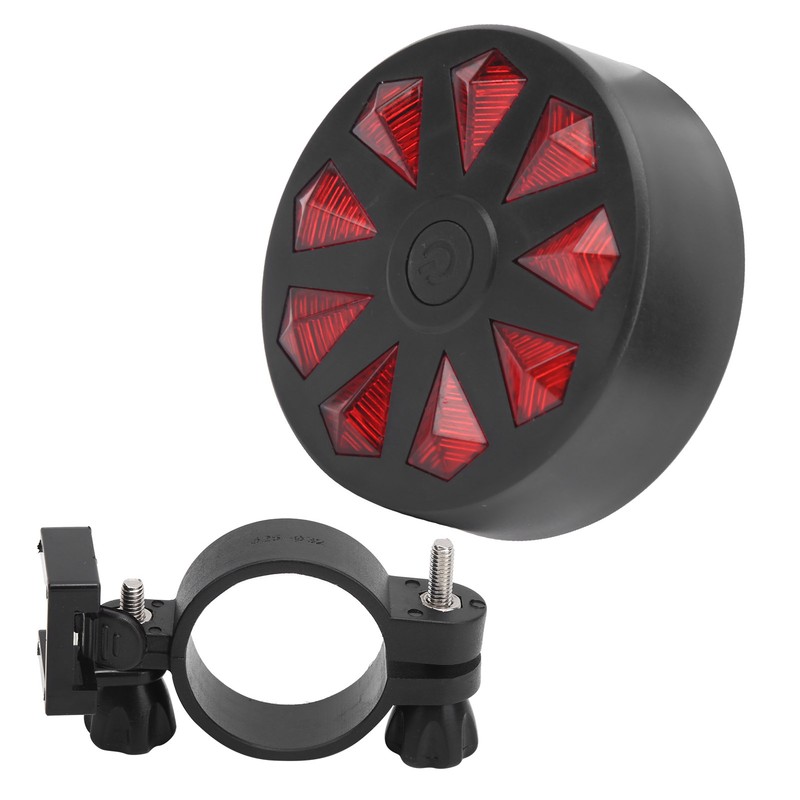 Bike Taillight Red Diamond Pattern Bicycle Safe Warning Flashing Riding