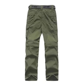 Boy's Hiking Cargo Pants Kids' Outdoor Quick Dry Pants Casual Youth Climbing Convertible Trouser Fishing Pants Green