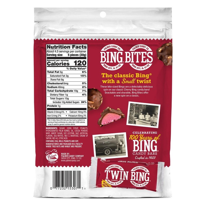 Palmer Candy Company Bing Bites: Snackable, Nutty, Chocolatey, Cherry Treat