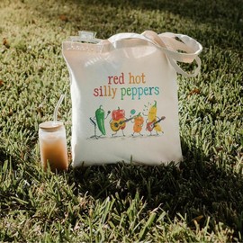 Silly Peppers Funny Tote Bag, Retro Meme Tote, Weird Crazy Design, Cute Quirky Gift, Tote Bag, Funny Gift Idea, Gifts For Her - Color: Black, size: Print On Both Sides