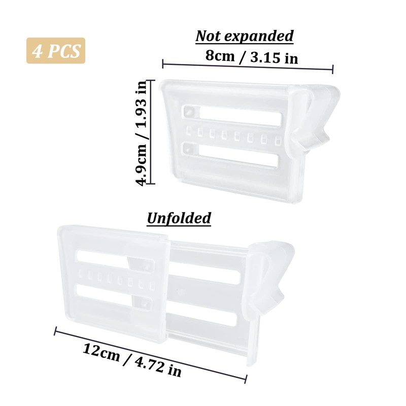 Andiker Fridge Dividers, Pack of 4, Adjustable Fridge Organiser, Plastic