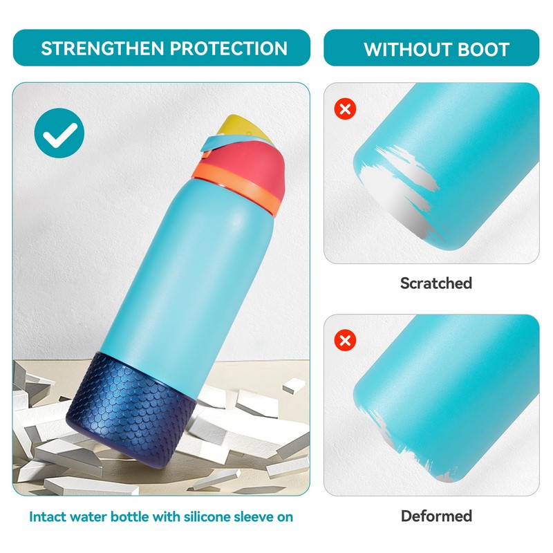 Botella de agua de silicona Boot, Bling antideslizante manga protectora