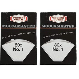 Moccamaster No.1 Paper Filters (80 Filters) - White (Pack of 2)