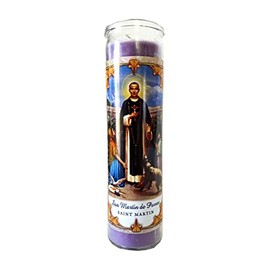 Staci19 Saint Martin (San Martin de Porres) Violet Devotional Candle