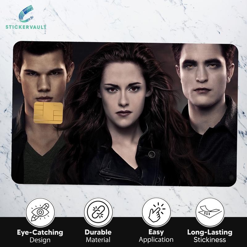 Twilight Edward Bella Jacob Debit Credit Card Sticker Small Chip:_Color