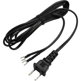 Kaito Denshi AC Power Cable, Glasses Cable, Straight Y-Shaped Bare Crimp Terminal, Straight Type, Connector, 2 Pins, 70.9 inches (180 cm), Black PSE RoHS