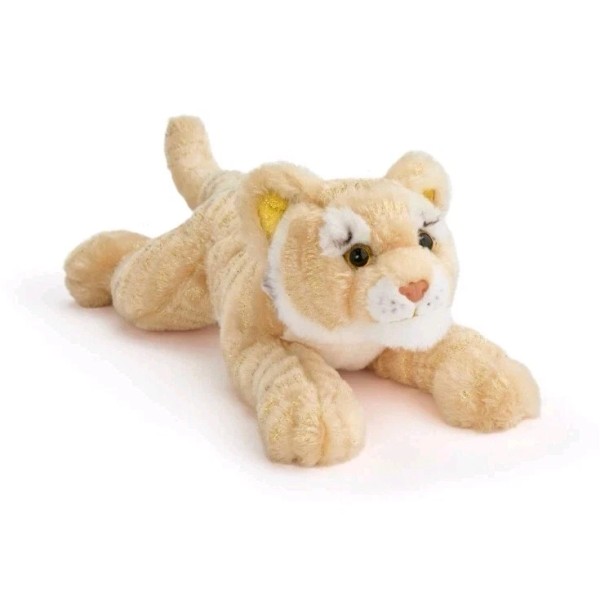 FAO Schwarz Lying Tiger Plush Stuffed Animal 15" Gold Edition