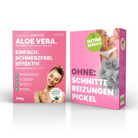 Capillum Amove Aloe Vera 200 g Premium Hair Removal Cream Intimate Area Women - Hair Removal Powder Women Painless Shower Intimate Hair Removal Cream Women without Additives with Neutral Odour