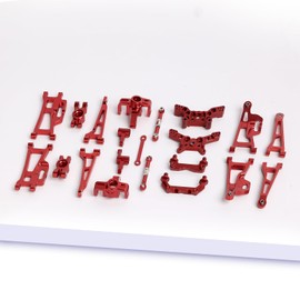 Oisunt 21/PCS Metal Spare Part Set for Hyper Go H14BM, 14209, 14210 1/14 RC Car Upgrades, Aluminium Replacement Accessory Full Kit (Red)