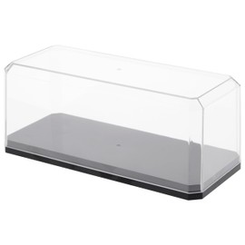 Pioneer Plastics 143C-BB-UV Clear Plastic Display Case with Black Base for 1:43 Scale Cars (UV Resistant), 6.125" W x 2.625" D x 2.25" H, Pack of 2