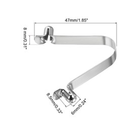 PATIKIL 8.5x6mm Kayak Paddle Snaps, 10 Pack Tent Pole Clips Steel V Shaped Double Pins Push Button Spring Clips Lock Tube Pole Clips for Camping Awning