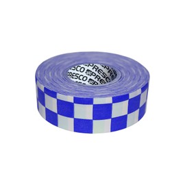 Presco Checkerboard Patterned Roll Flagging Tape: 1-3/16 in. x 300 ft. (White and Blue Checkerboard) [NON-ADHESIVE]
